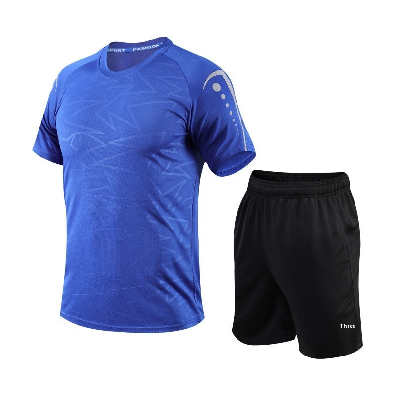 Quick Drying Clothes Men's Short Sleeve Shorts Running Clothing Two-piece Set
