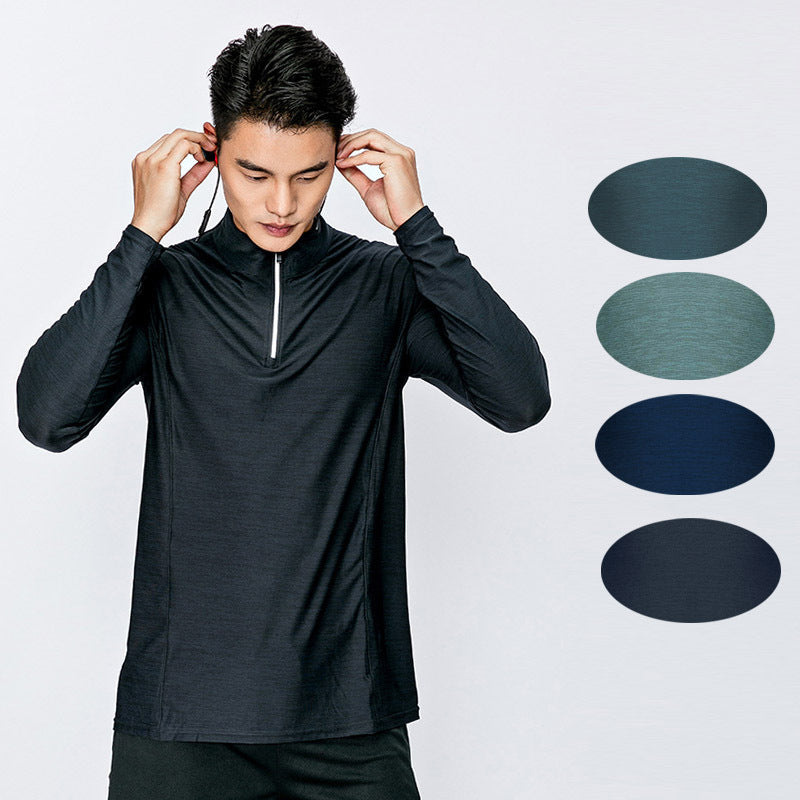 Sports fitness long sleeve men's loose, breathable and quick drying clothes