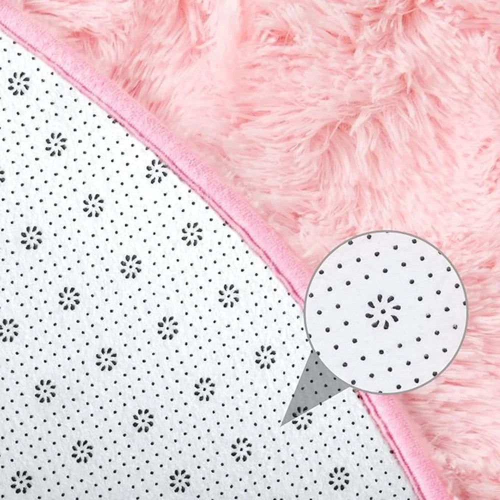 Super Soft Plush Round Rug Mat Fluffy White Carpets