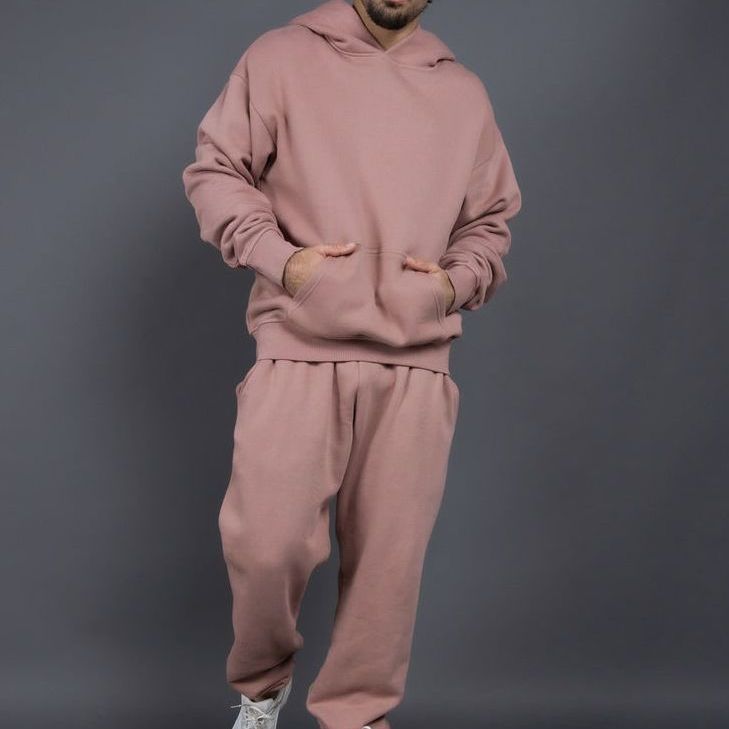 Men's Casual Loose Solid Color Hooded Sweatshirt T-shirt