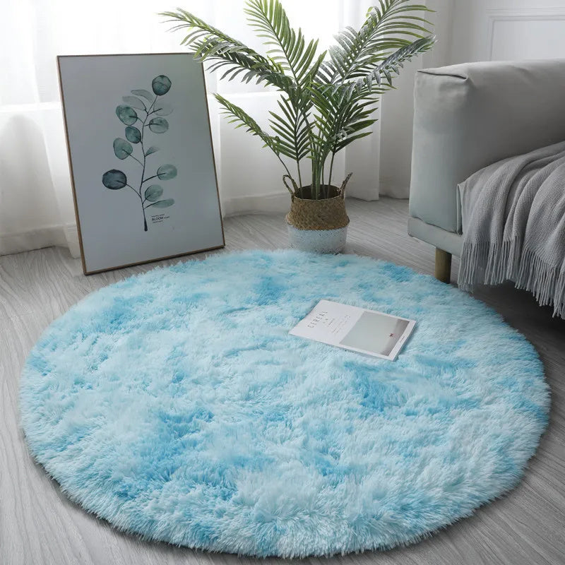 Super Soft Plush Round Rug Mat Fluffy White Carpets