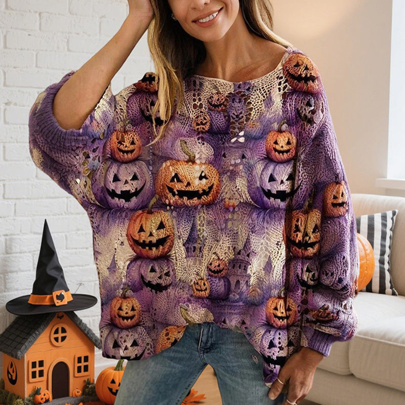 Women's Diamond Hollow Out Batwing Sleeve Top