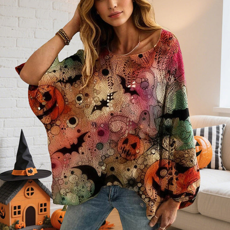 Women's Diamond Hollow Out Batwing Sleeve Top
