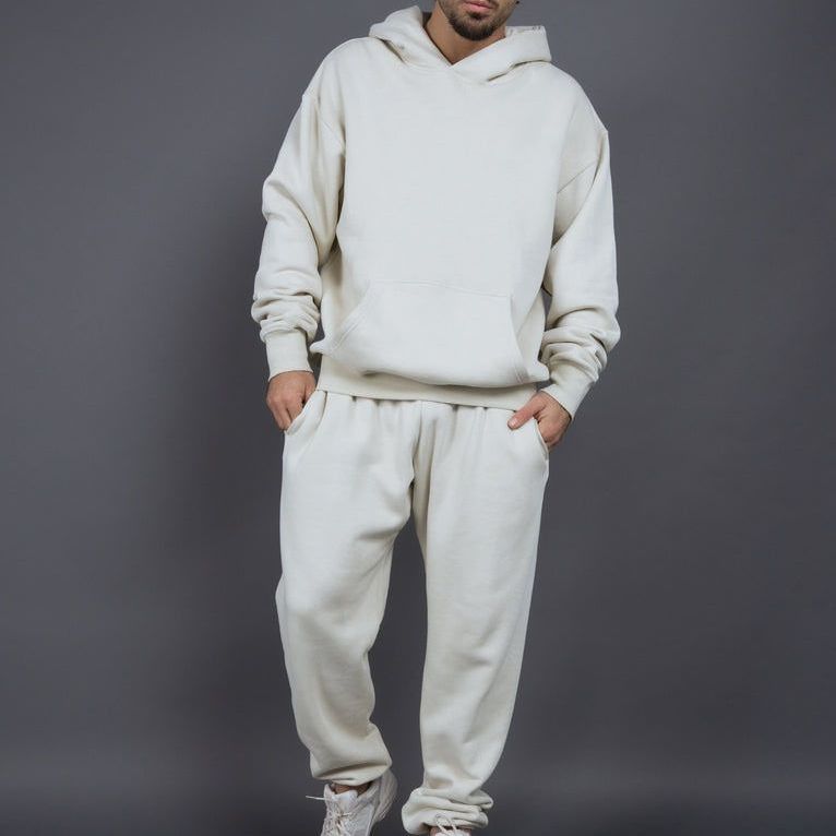 Men's Casual Loose Solid Color Hooded Sweatshirt T-shirt