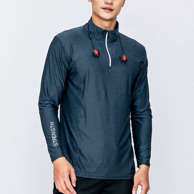 Sports fitness long sleeve men's loose, breathable and quick drying clothes