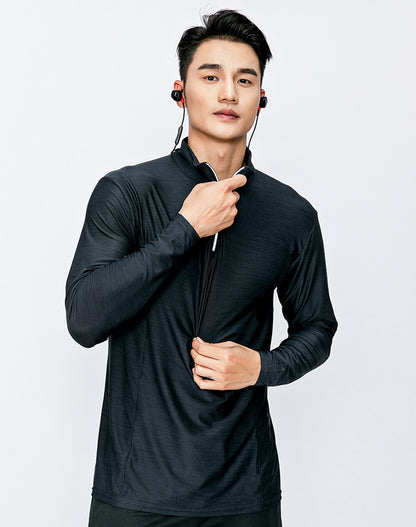 Sports fitness long sleeve men's loose, breathable and quick drying clothes