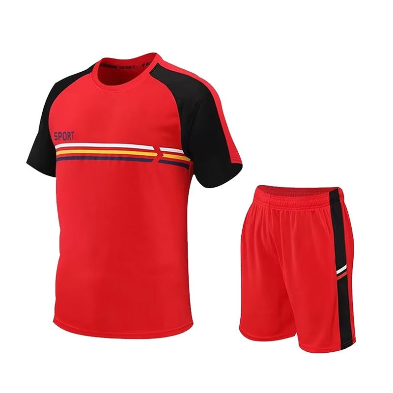 Quick Drying Clothes Men's Short Sleeve Shorts Running Clothing Two-piece Set