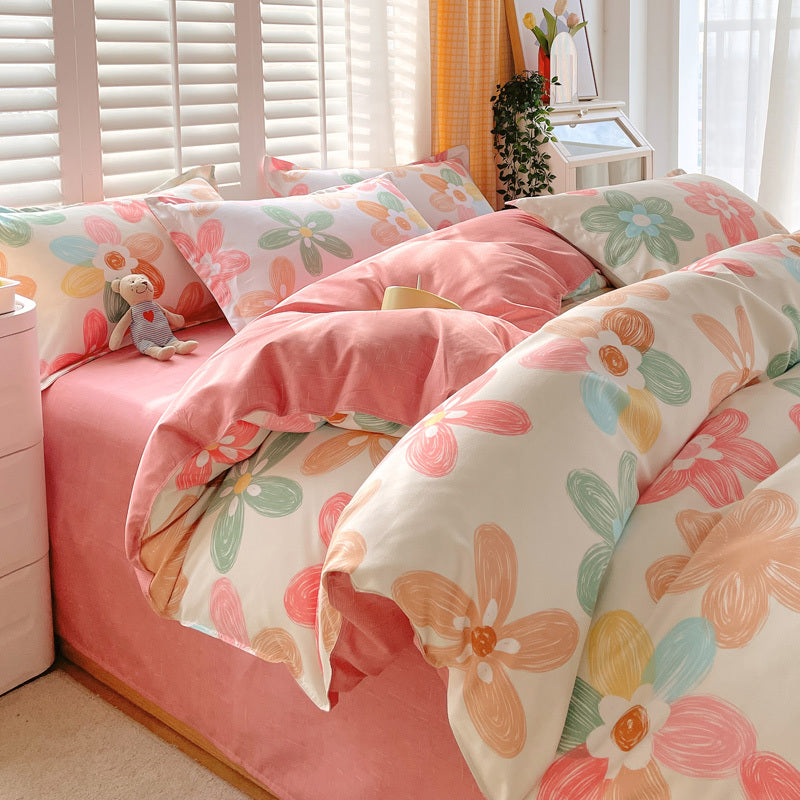 3 Piece Spring Floral Duvet Cover Set