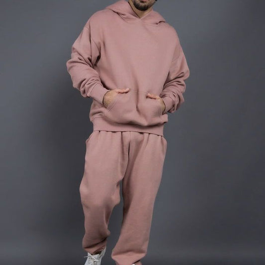 Men's Casual Loose Solid Color Hooded Sweatshirt T-shirt