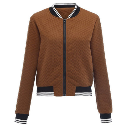 Women's Long Sleeve Contrast Trim Baseball Jacket