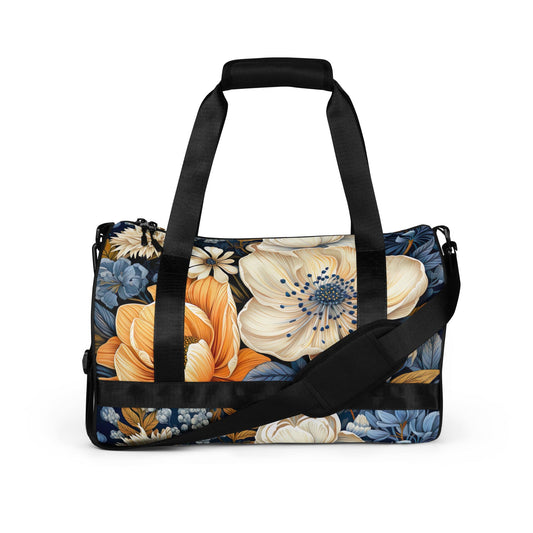 Crossbody Water-resistant Travel Bag - Blue Floral 70723-0
