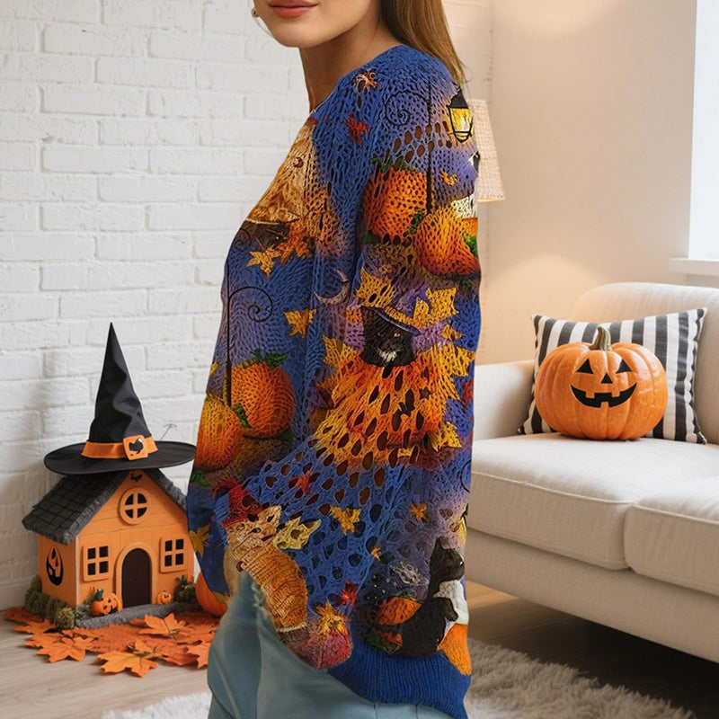 Women's Diamond Hollow Out Batwing Sleeve Top